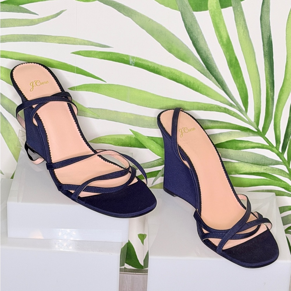 J.Crew Silk Faille Wedge Sandals – Navy
Size: 12 (Fits like 9.5–10)